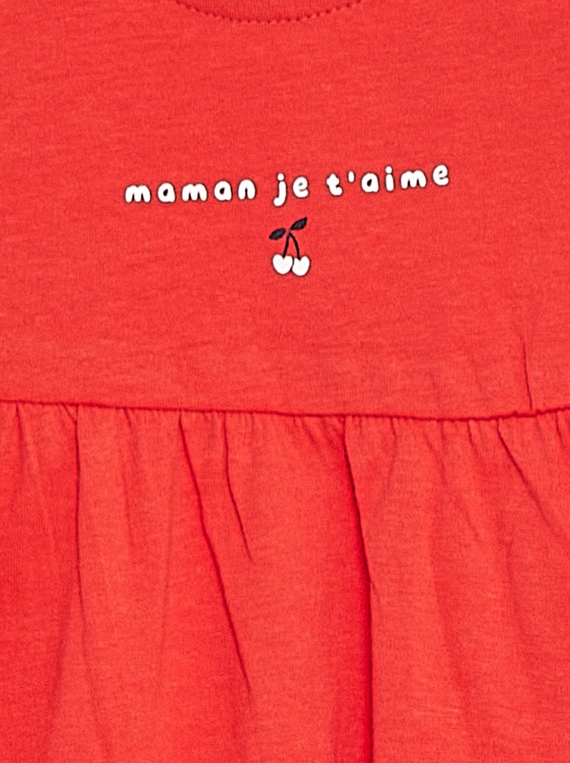 Vestido de alças com estampado VERMELHO - Kiabi