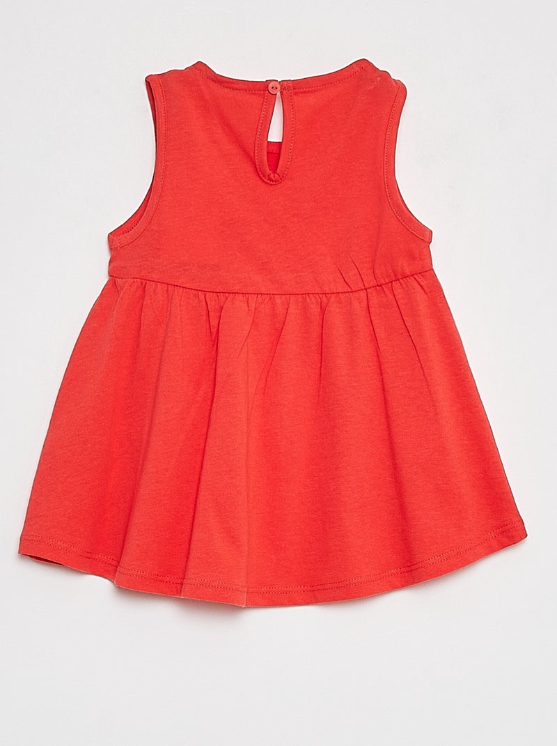 Vestido de alças com estampado VERMELHO - Kiabi