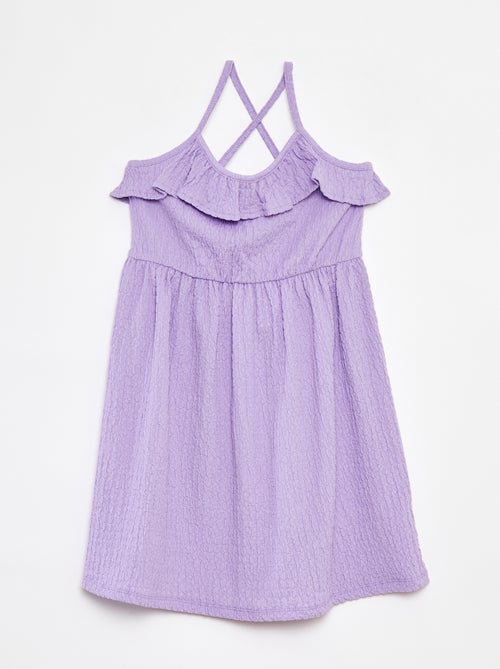 Vestido de alças com folhos - Kiabi