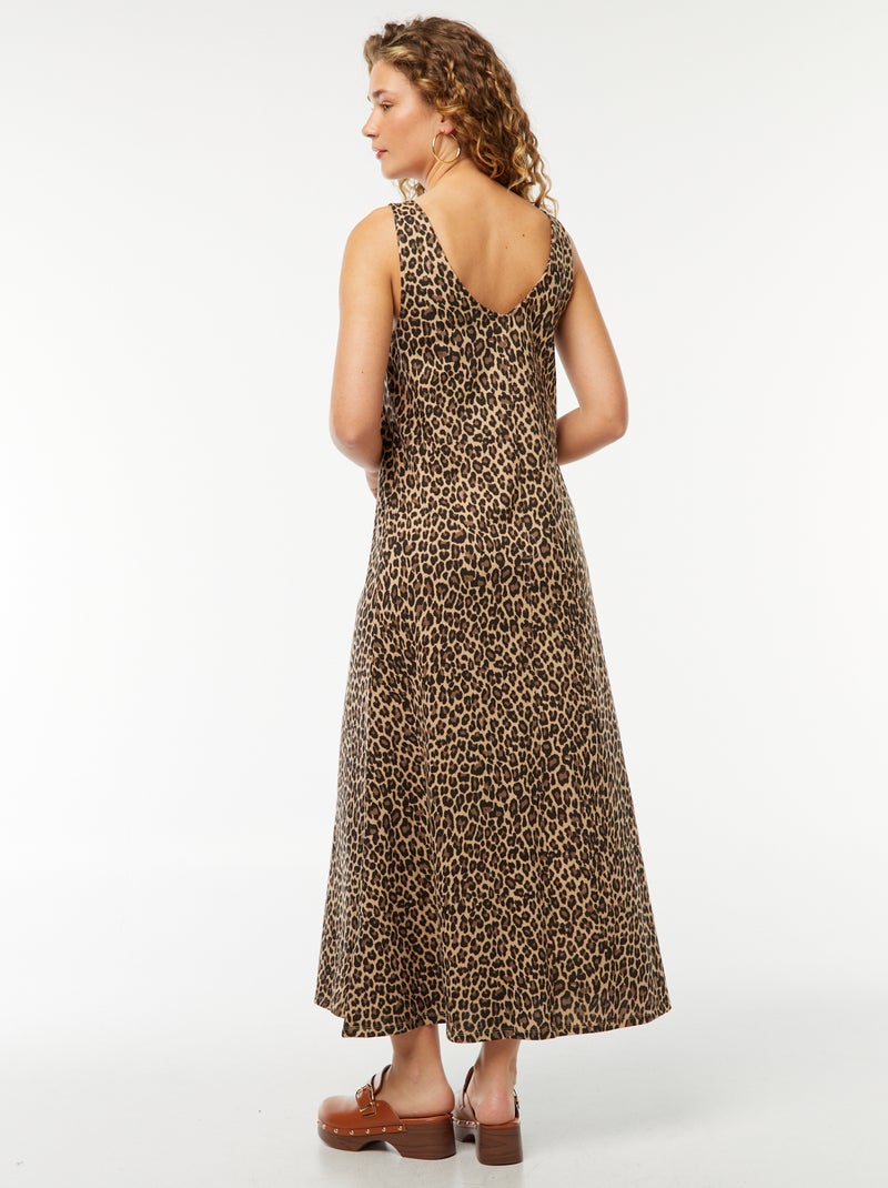Vestido de alças comprido Bege - Kiabi
