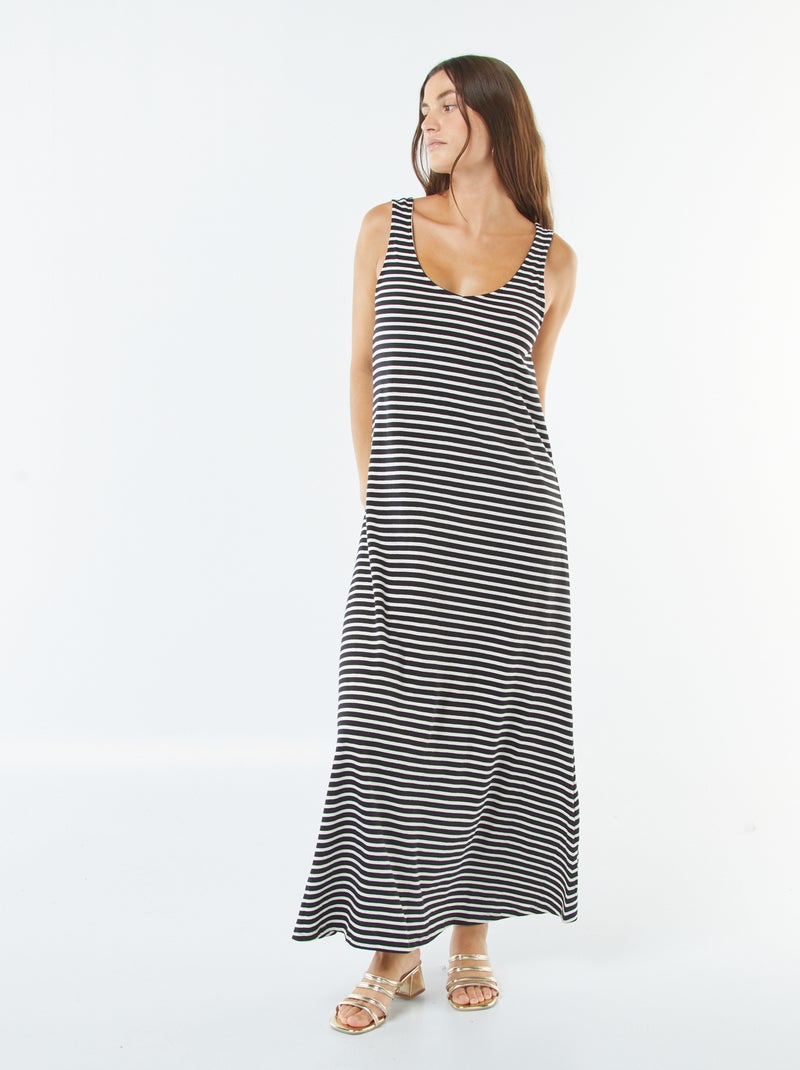 Vestido de alças comprido Preto - Kiabi