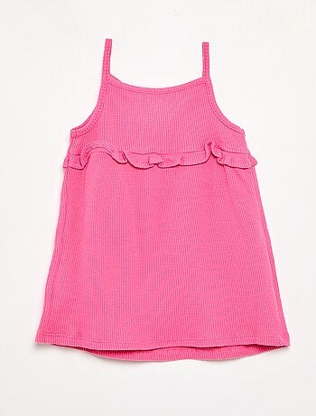 Vestido de alças em favo de mel