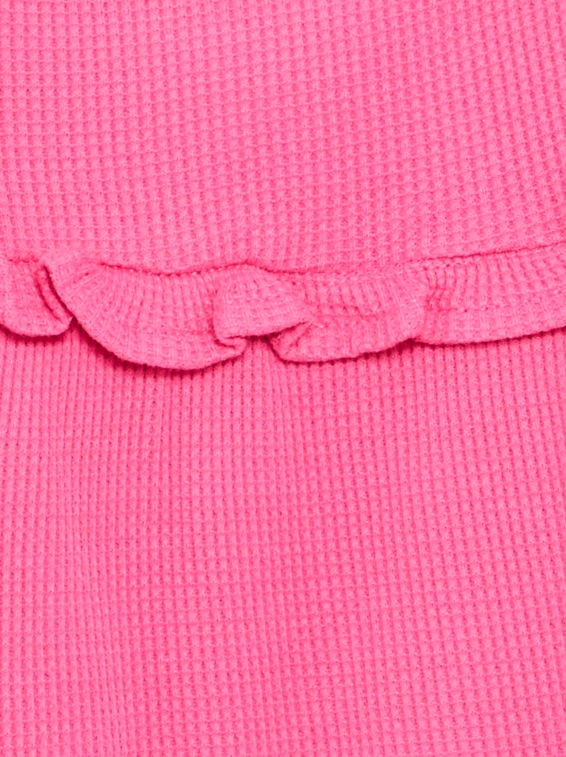 Vestido de alças em favo de mel Rosa - Kiabi