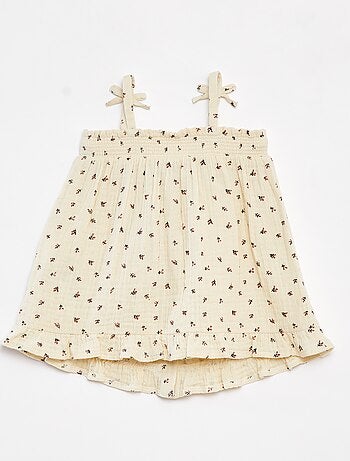 Vestido de alças em gaze de algodão