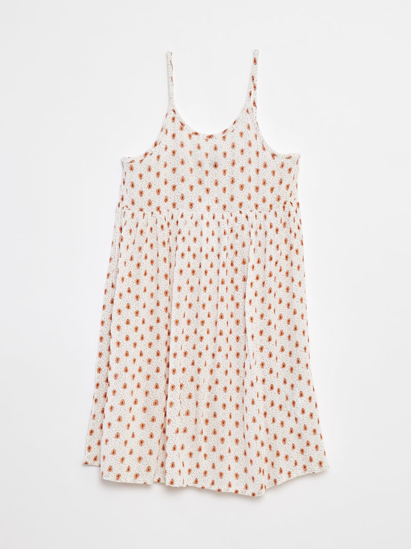 Vestido de alças em malha crepe Branco - Kiabi