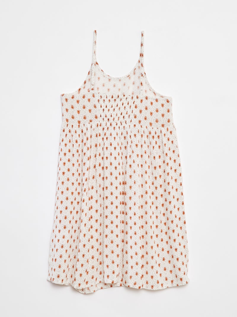 Vestido de alças em malha crepe Branco - Kiabi