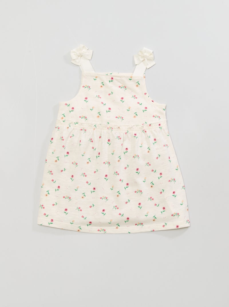 Vestido de alças em malha jersey 'florida' BEGE - Kiabi