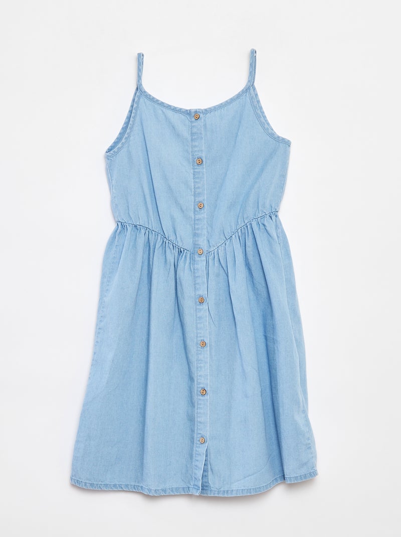 Vestido de alças em tencel AZUL - Kiabi