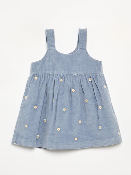 Vestido de alças em veludo cotelê - Kiabi