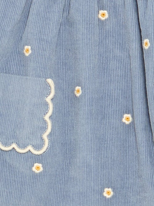 Vestido de alças em veludo cotelê - Kiabi
