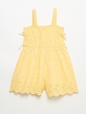 Vestido de alças finas com bordados all-over