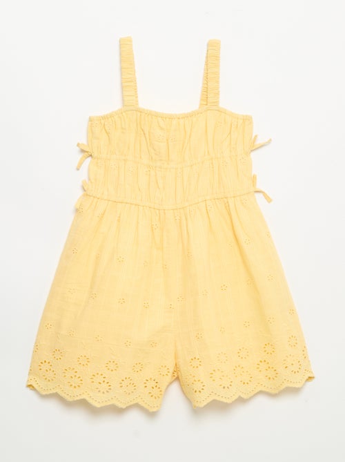 Vestido de alças finas com bordados all-over - Kiabi