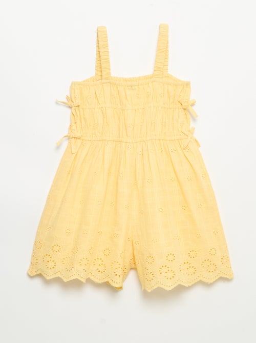 Vestido de alças finas com bordados all-over - Kiabi