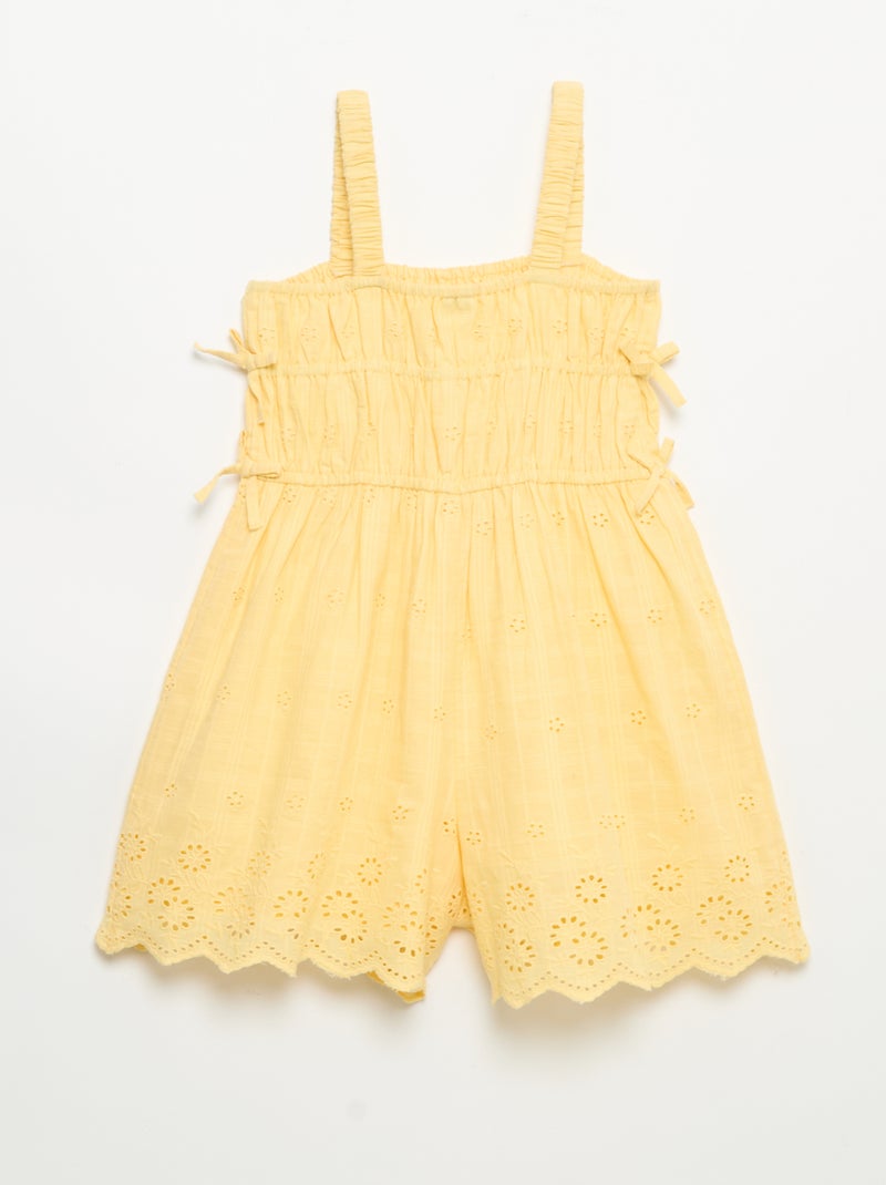 Vestido de alças finas com bordados all-over Amarelo - Kiabi