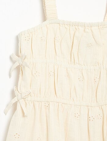 Vestido de alças finas com bordados all-over