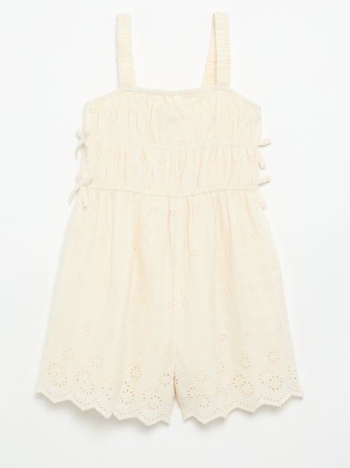 Vestido de alças finas com bordados all-over - Kiabi
