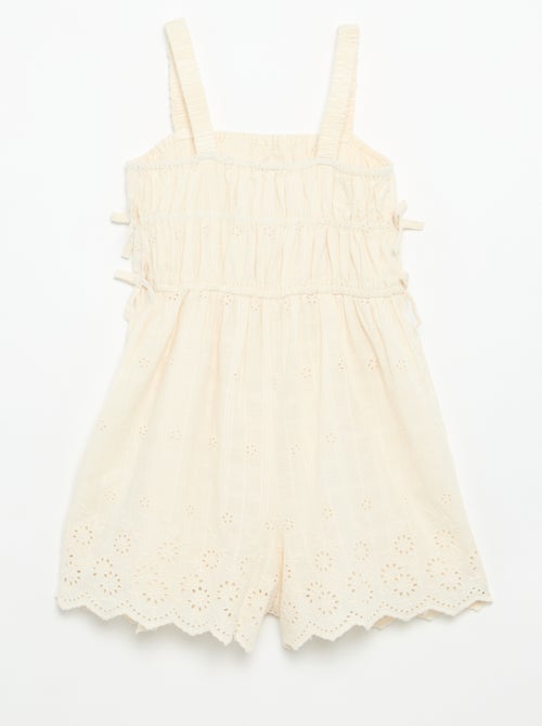 Vestido de alças finas com bordados all-over - Kiabi
