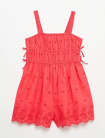 Vestido de alças finas com bordados all-over