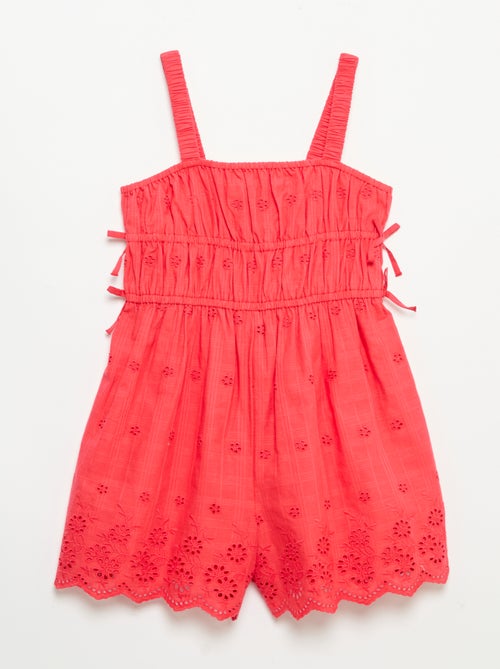 Vestido de alças finas com bordados all-over - Kiabi