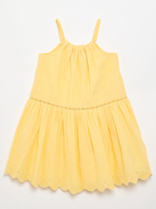 Vestido de alças finas não ajustáveis com bordados - Kiabi