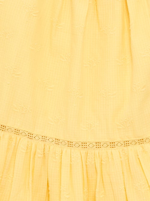 Vestido de alças finas não ajustáveis com bordados - Kiabi
