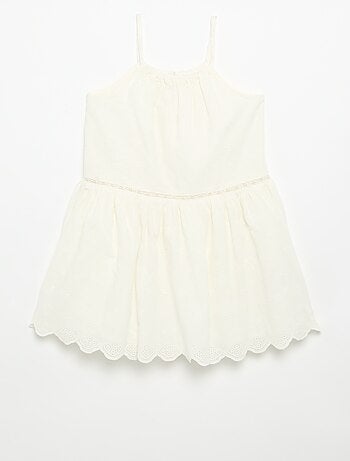 Vestido de alças finas não ajustáveis com bordados