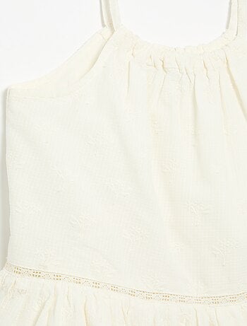 Vestido de alças finas não ajustáveis com bordados