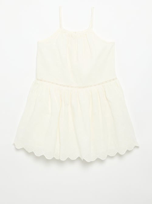 Vestido de alças finas não ajustáveis com bordados - Kiabi