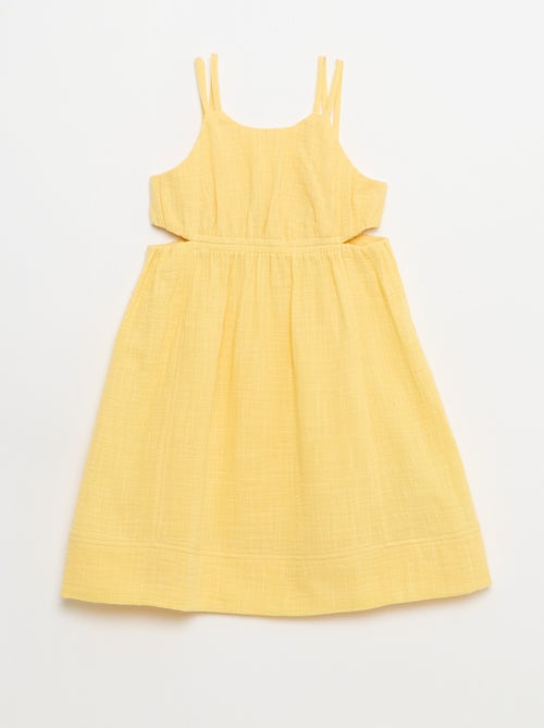 Vestido de alças finas não ajustáveis + fendas laterais - Kiabi