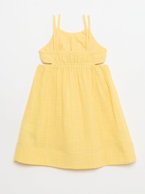 Vestido de alças finas não ajustáveis + fendas laterais - Kiabi