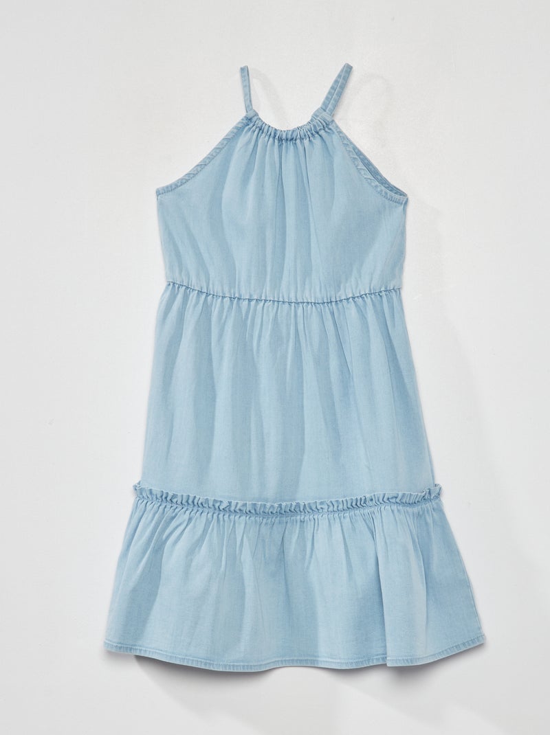 Vestido de alças semi-comprido Azul - Kiabi