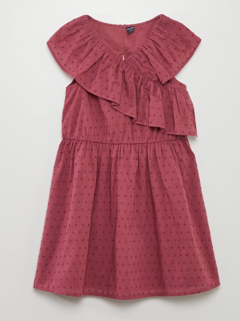 Vestido de algodão a ponto cheio ROSA - Kiabi
