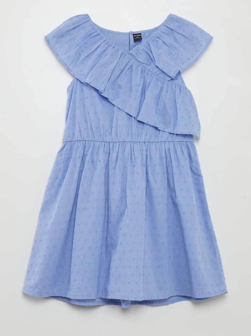 Vestido de algodão a ponto cheio Violeta - Kiabi