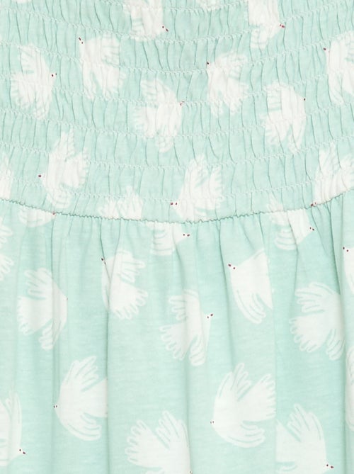 Vestido de algodão com alças finas e estampado - Kiabi