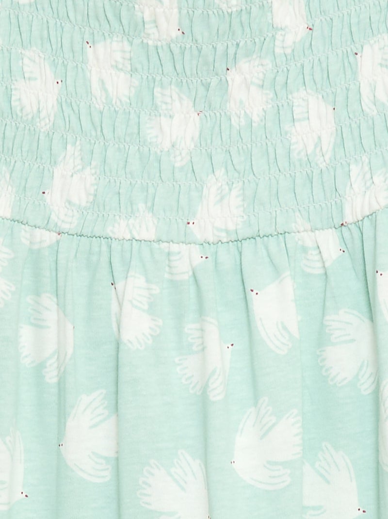 Vestido de algodão com alças finas e estampado Azul - Kiabi