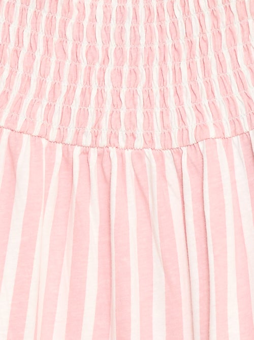 Vestido de algodão com alças finas e estampado - Kiabi