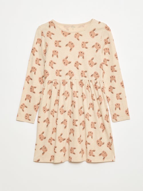 Vestido de algodão com padrão - Kiabi