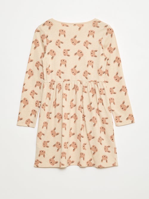 Vestido de algodão com padrão - Kiabi