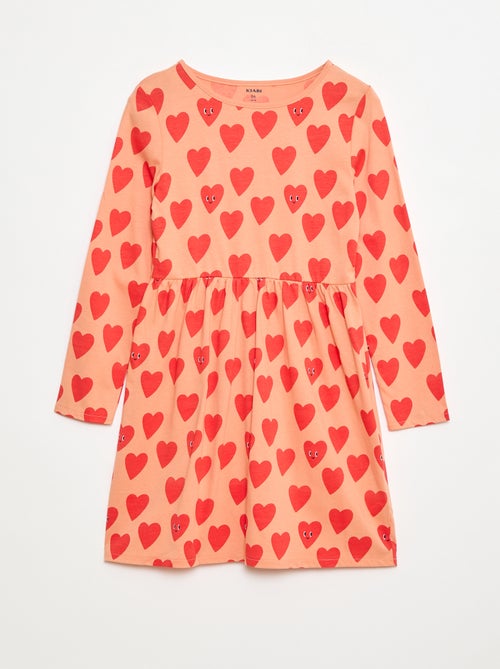 Vestido de algodão com padrão - Kiabi