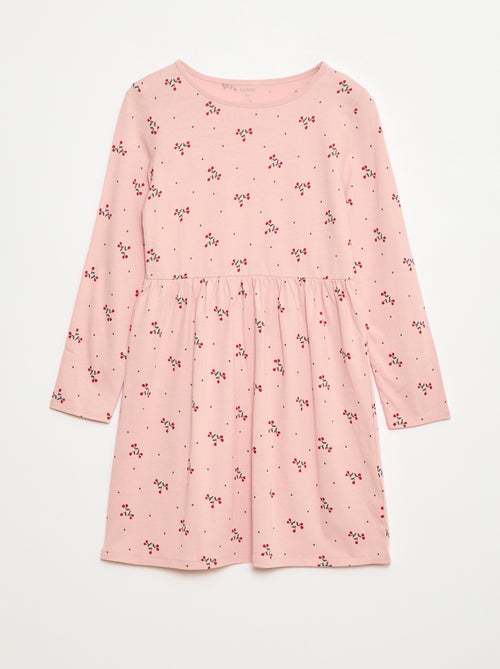 Vestido de algodão com padrão - Kiabi