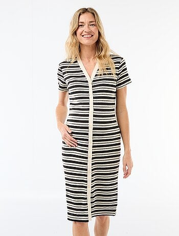 Vestido de amamentação em malha crochet