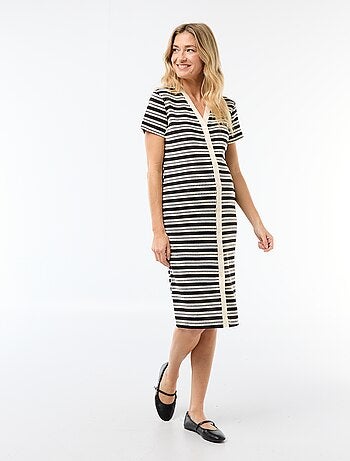 Vestido de amamentação em malha crochet