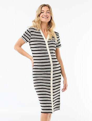 Vestido de amamentação em malha crochet