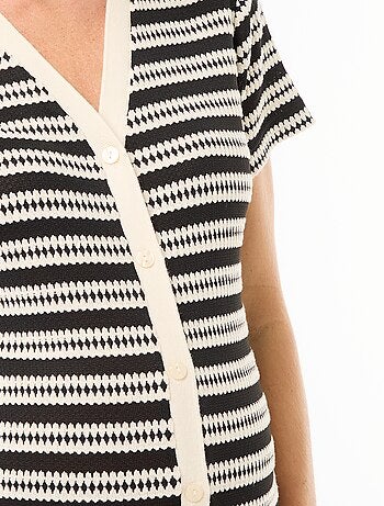 Vestido de amamentação em malha crochet