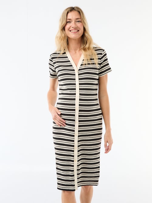 Vestido de amamentação em malha crochet - Kiabi