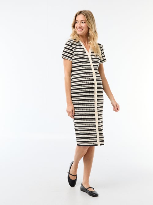 Vestido de amamentação em malha crochet - Kiabi