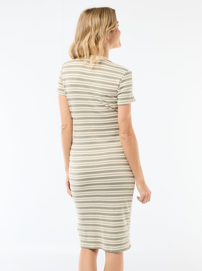 Vestido de amamentação em malha crochet Branco - Kiabi