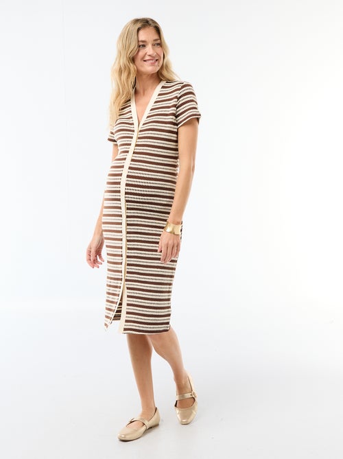 Vestido de amamentação em malha crochet - Kiabi