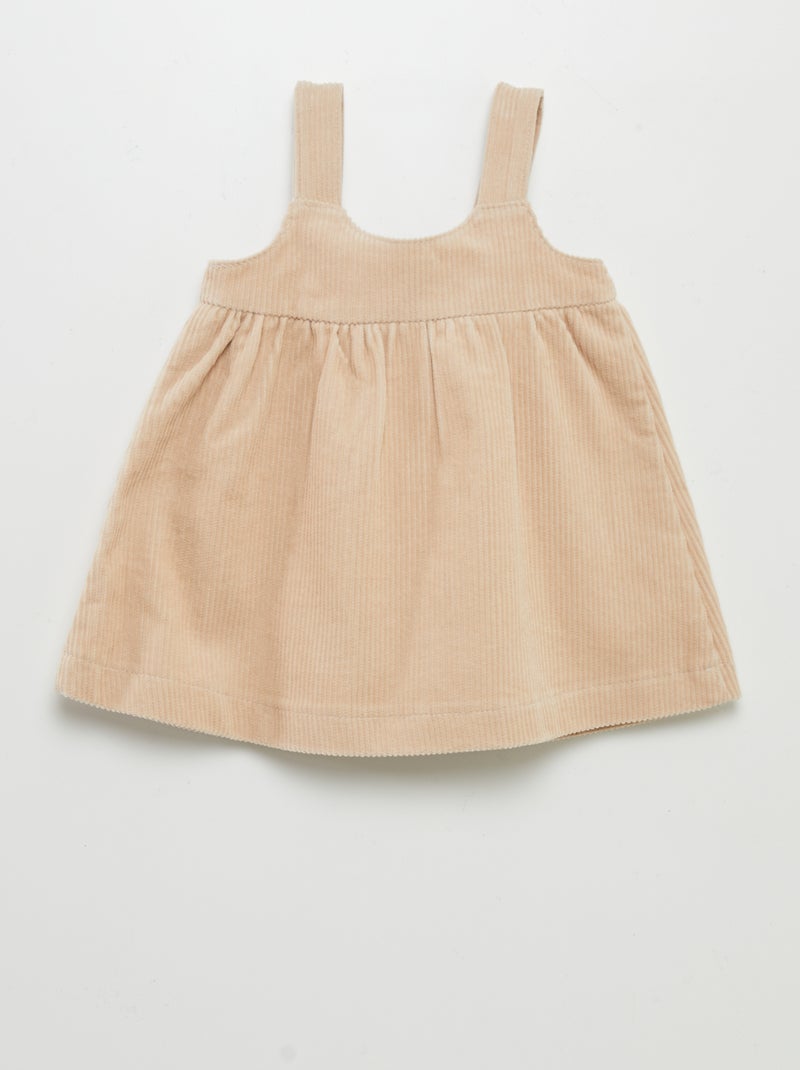 Vestido de bombazina BEGE - Kiabi