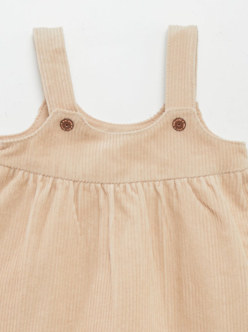 Vestido de bombazina BEGE - Kiabi